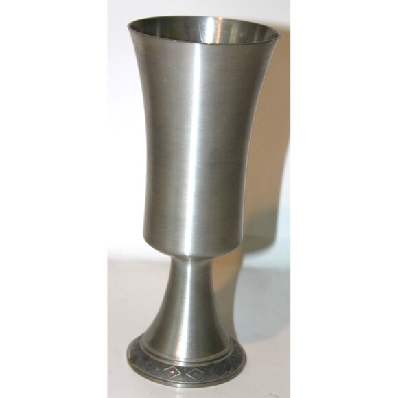 Aksel Holmsen Pewter Chalice Goblet 7" Norway Scandinavian Drinkware Vintage - Picture 4 of 8